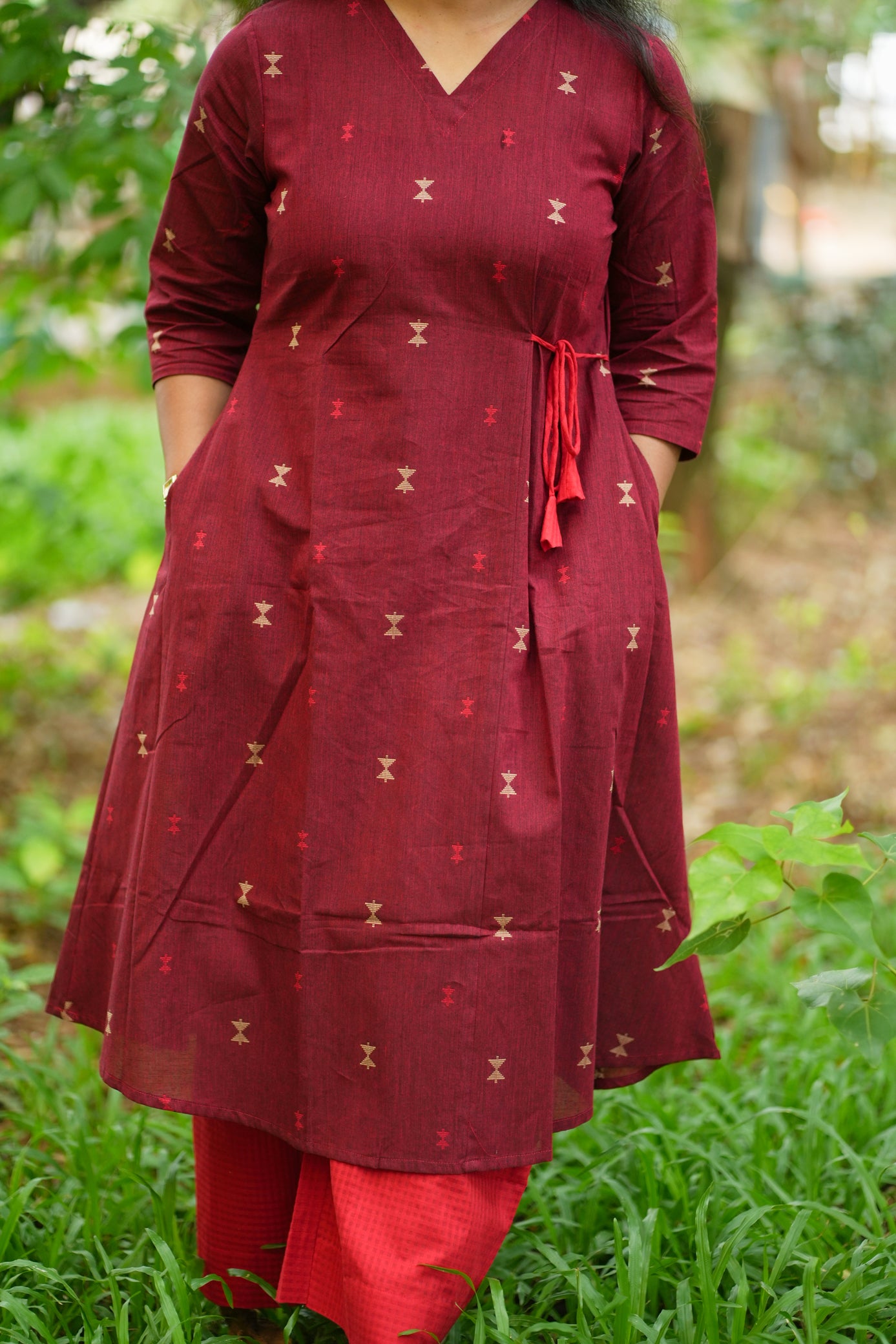Dina Collection - A line kurtha set with pockets and side tying