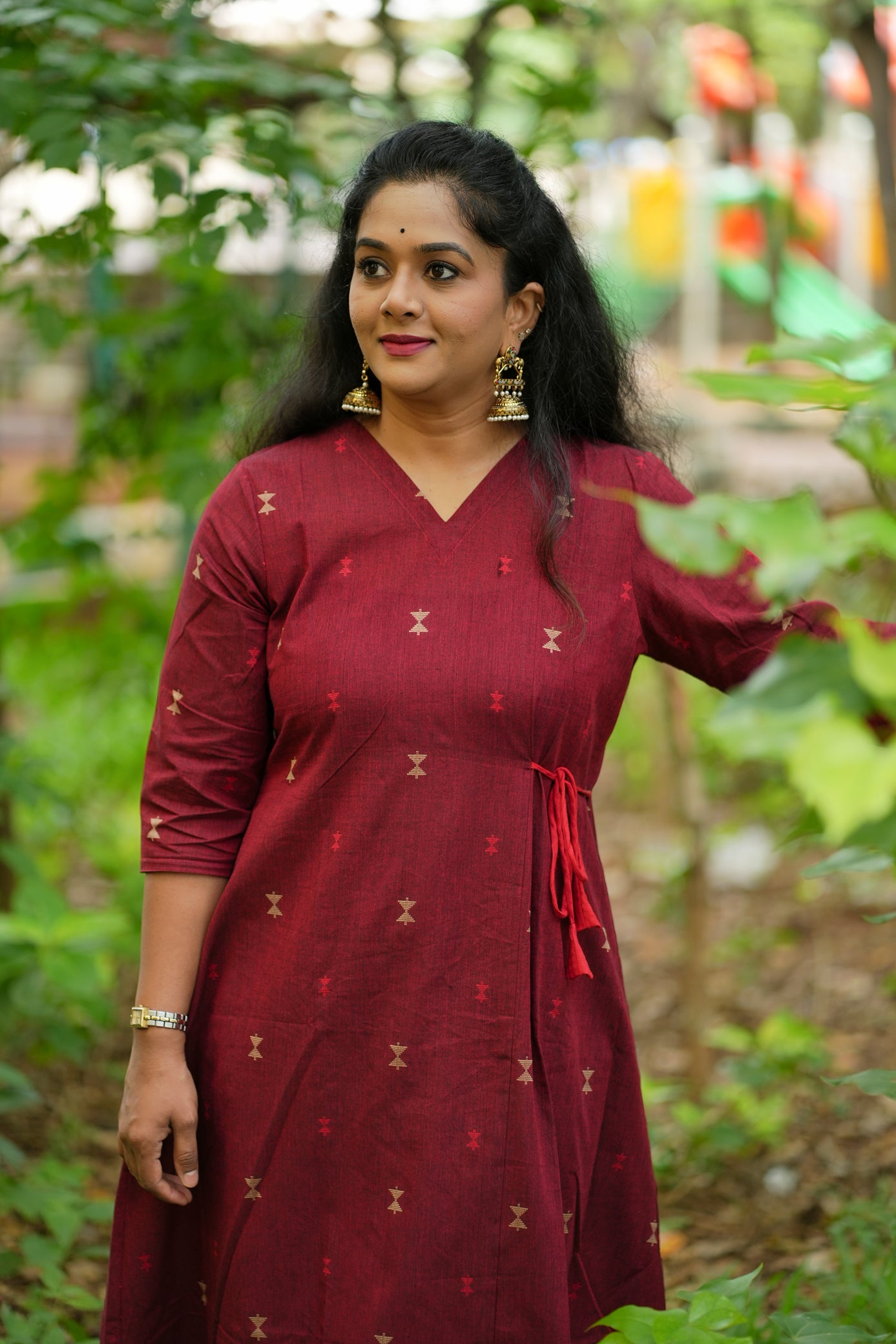 Dina Collection - A line kurtha set with pockets and side tying