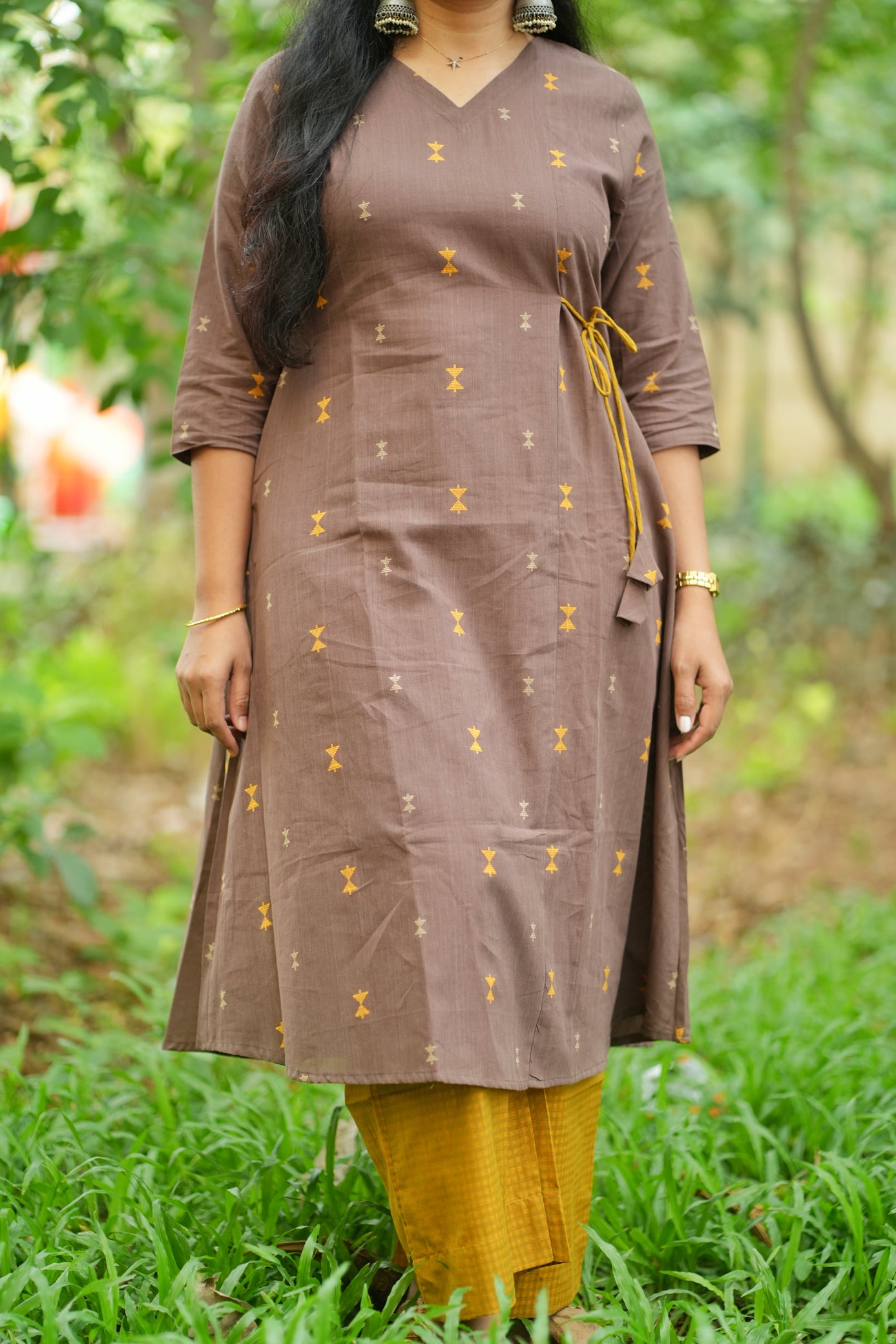 Dina Collection - A line kurtha set with pockets and side tying