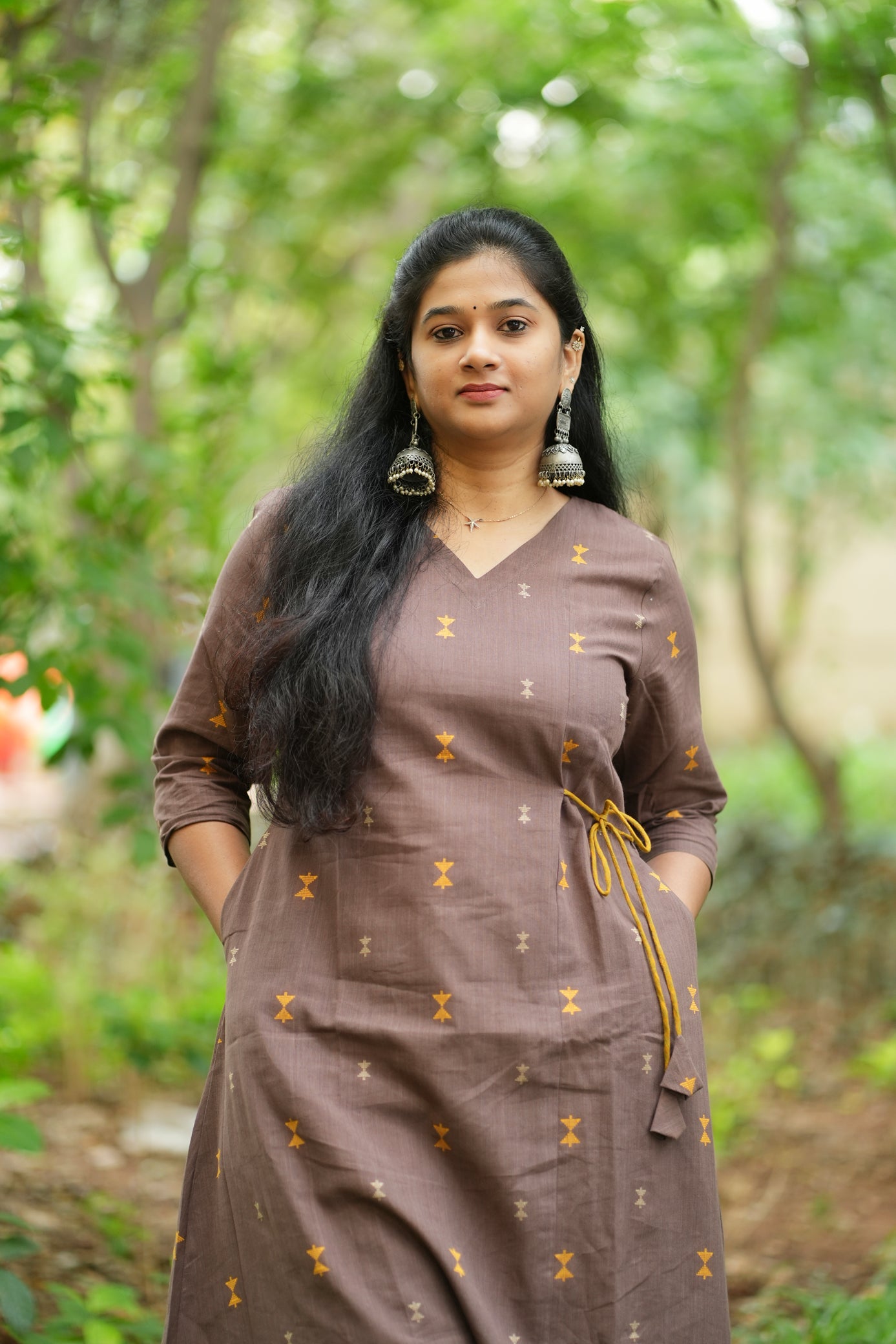 Dina Collection - A line kurtha set with pockets and side tying