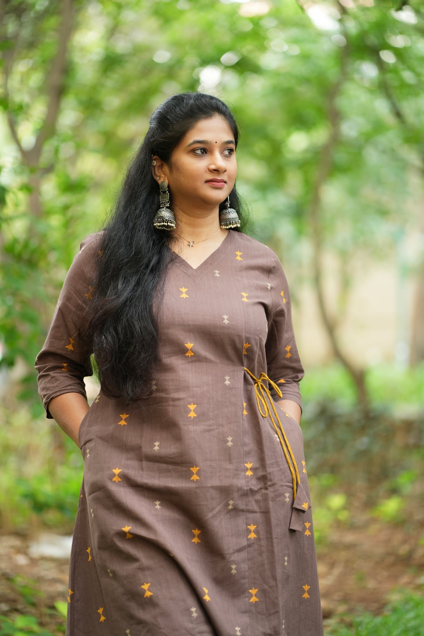 Dina Collection - A line kurtha set with pockets and side tying