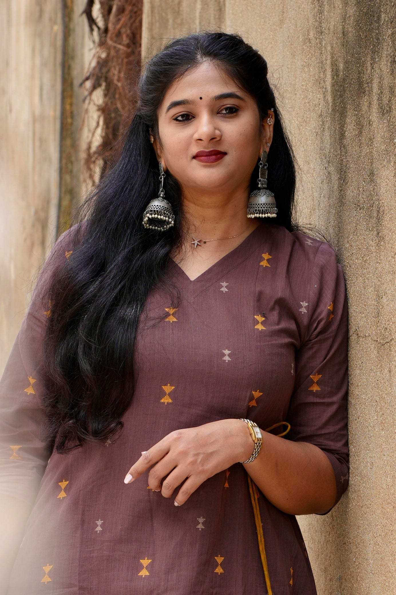 Dina Collection - A line kurtha set with pockets and side tying
